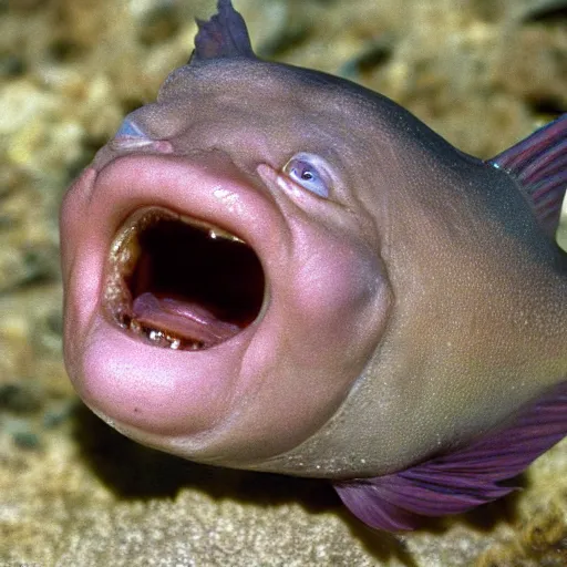 Image similar to gollum - faced fish