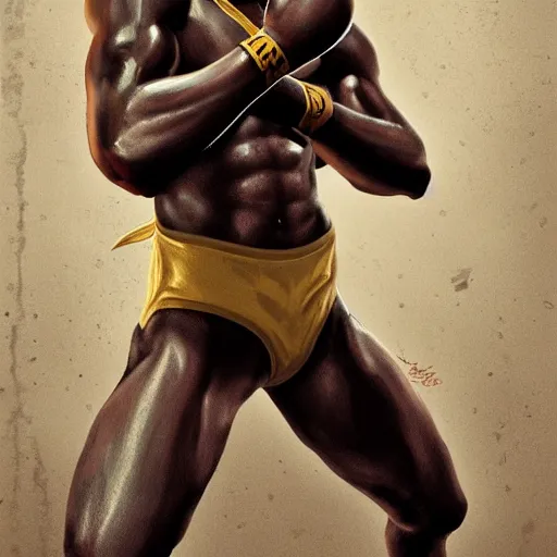 Prompt: anubis as a boxer ready to take on the world champ, boxing ring, strong spotlights, 4 k, trending on artstation, sharp focus, concept art, extremely detailed, intricate, sakimichan, artgerm, greg rutkowski