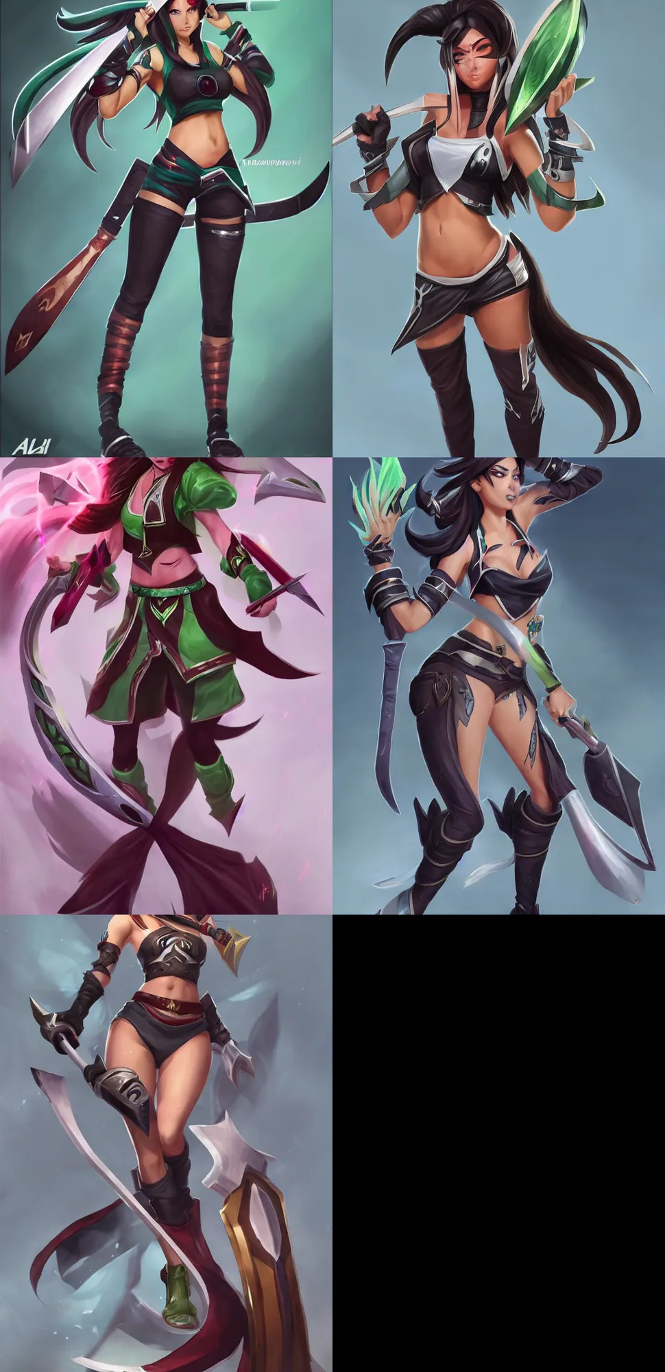 Prompt: Akali Classic Skin ,60mm portrait, League of Legends concept artists