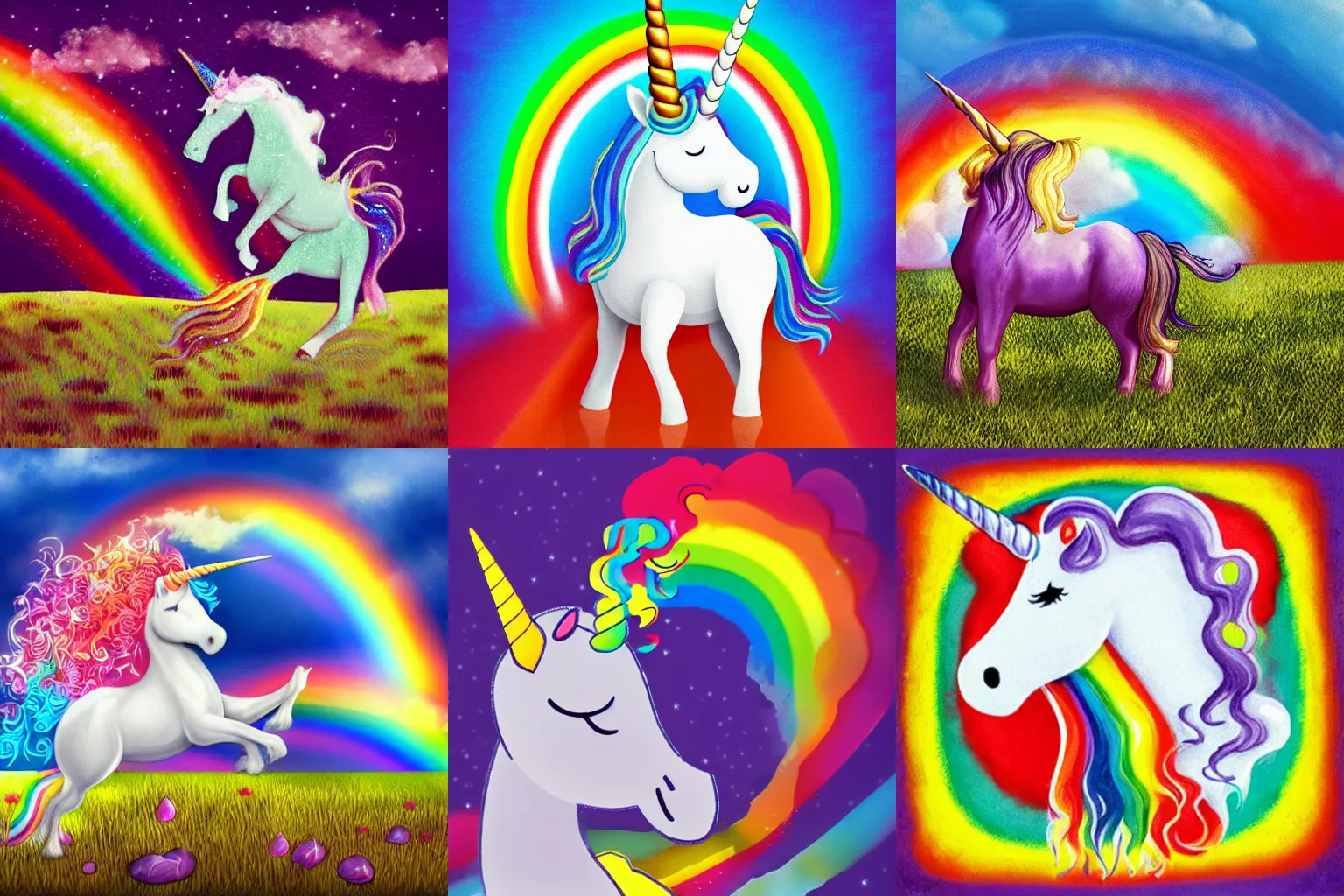 Prompt: unicorn barfing a rainbow