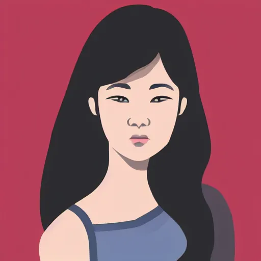 Image similar to portrait of asian looking girl in iconography style