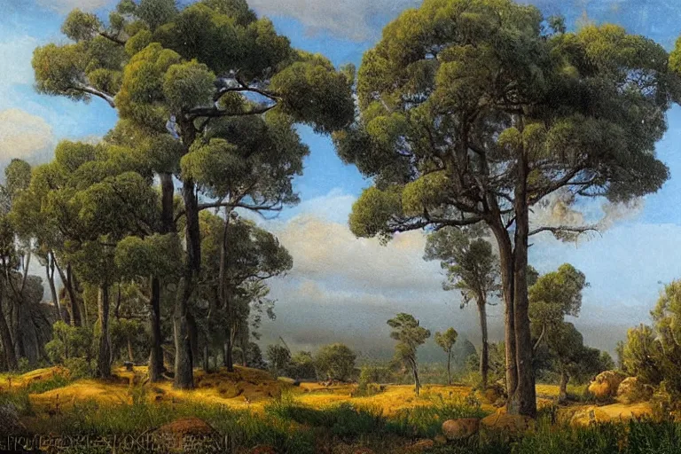 Prompt: Landscape of San Diego in the style of Ivan Shishkin