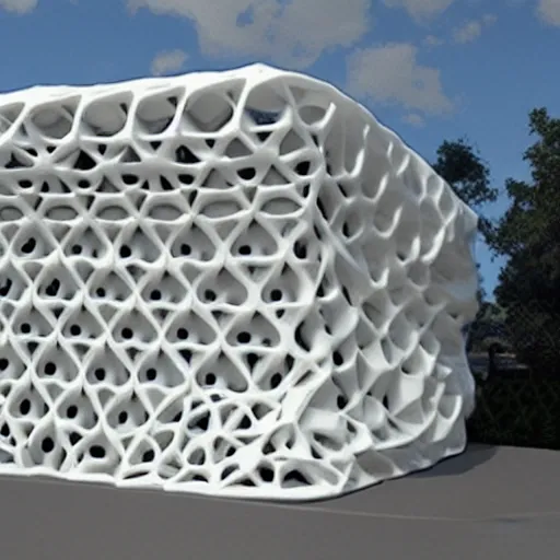 Image similar to 3d printed building, parametric design