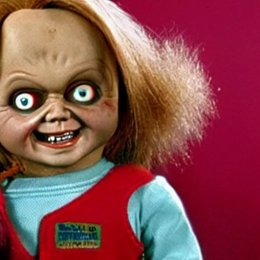 Prompt: Chucky the killer doll in an episode Full House