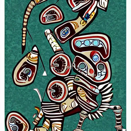 Image similar to Chinook King in Haida Tlingit art style