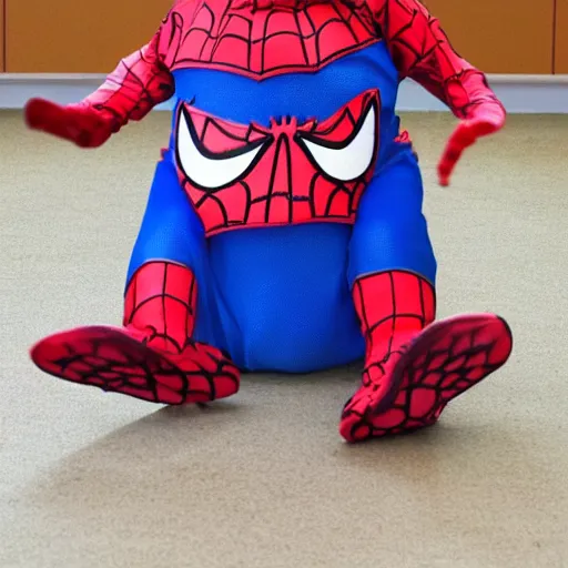 Image similar to pig in a spider - man costume