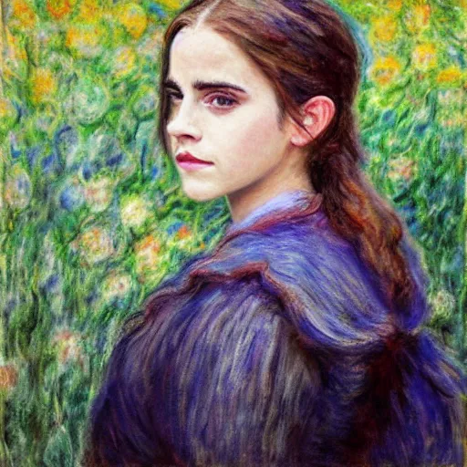 Prompt: emma watson painted by monet