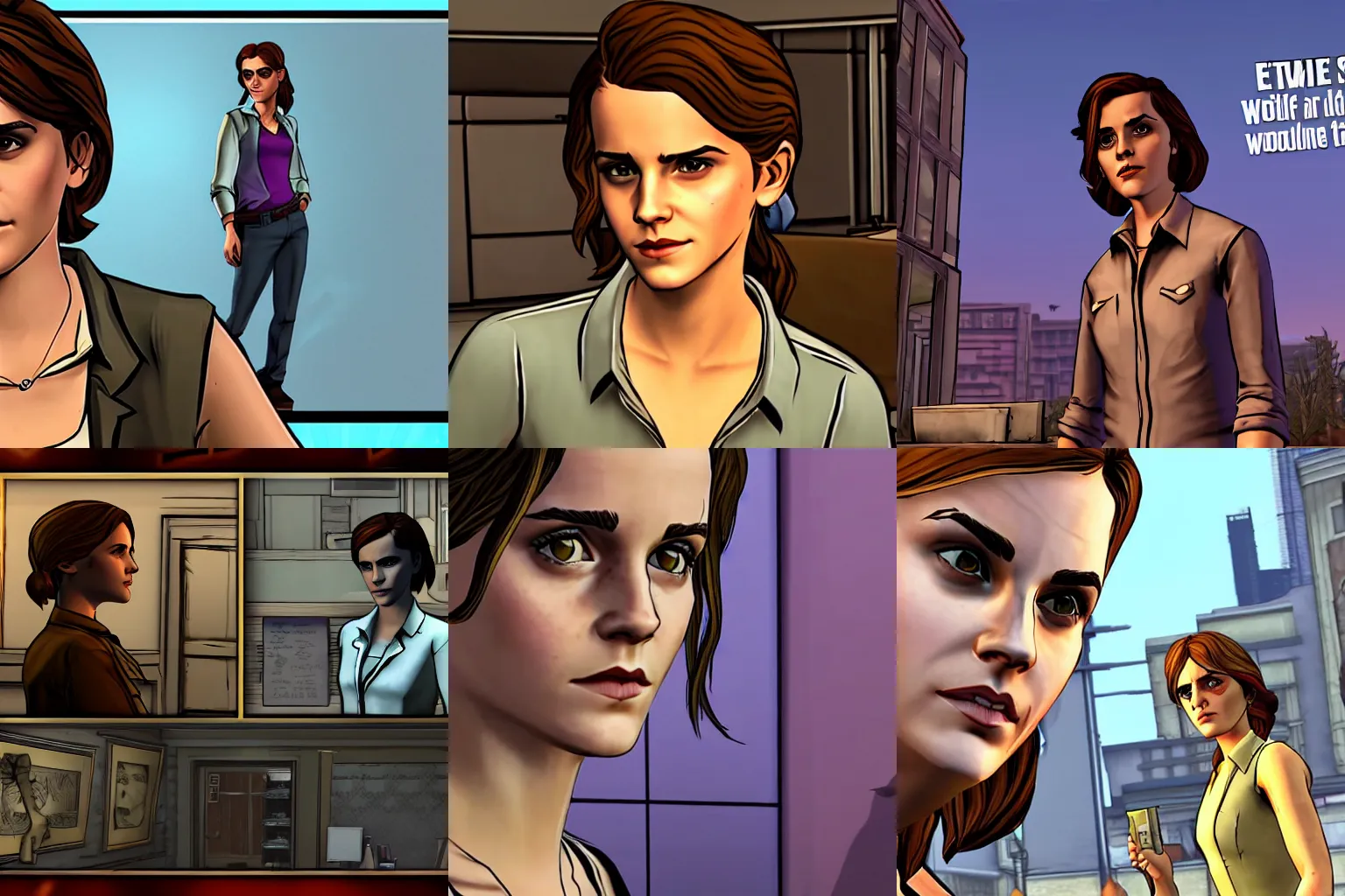 Prompt: Screenshot of Emma Watson in Telltale Wolf Among Us