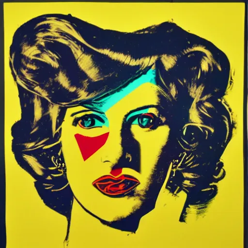 Prompt: silkscreen and lithography to create colorful cyborgs in the style of andy warhol