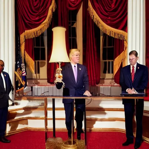 Prompt: a lamp is inaugurated as the next president of the united states