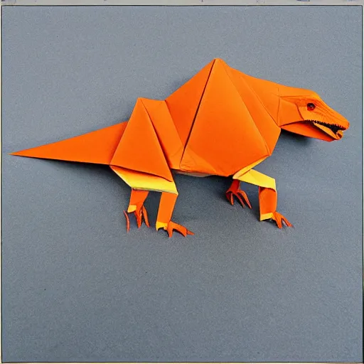 Prompt: origami of tyrannosaurus rex