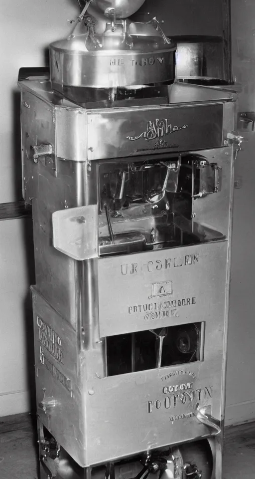 Prompt: One Popcorn machine of 1940