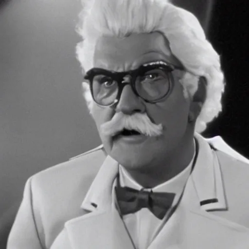 Image similar to A still of Colonel Sanders as a Captain on Star Trek The Original Series