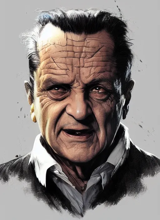 Image similar to Portrait Joe Pesci as a super villain, marvel comics, dark, intricate, highly detailed, smooth, artstation, digital illustration by Ruan Jia and Mandy Jurgens and Artgerm and Wayne Barlowe and Greg Rutkowski and Frank Frazetta