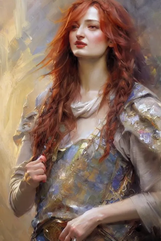 Prompt: sansa, painting by daniel gerhartz, alphonse murac, detailed art, fantasy