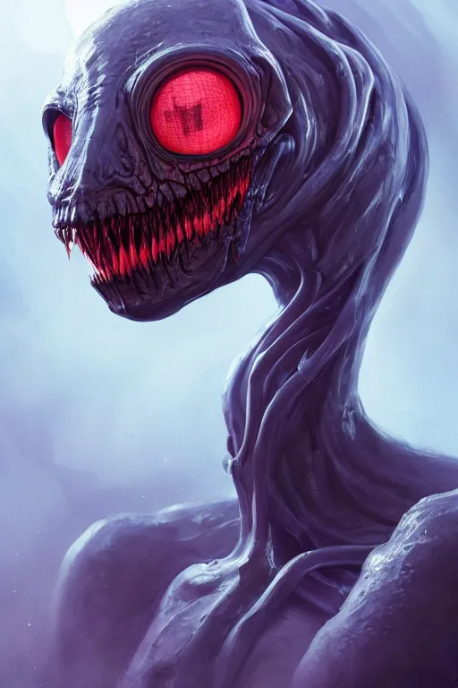 Prompt: Portrait of a scary poisonous Alien, wide angle, super highly detailed, professional digital painting, artstation, concept art, smooth, sharp focus, no blur, no dof, extreme illustration, Unreal Engine 5, Photorealism, HD quality, 8k resolution, cinema 4d, 3D, beautiful, cinematic, art by artgerm and greg rutkowski and alphonse mucha and loish and WLOP