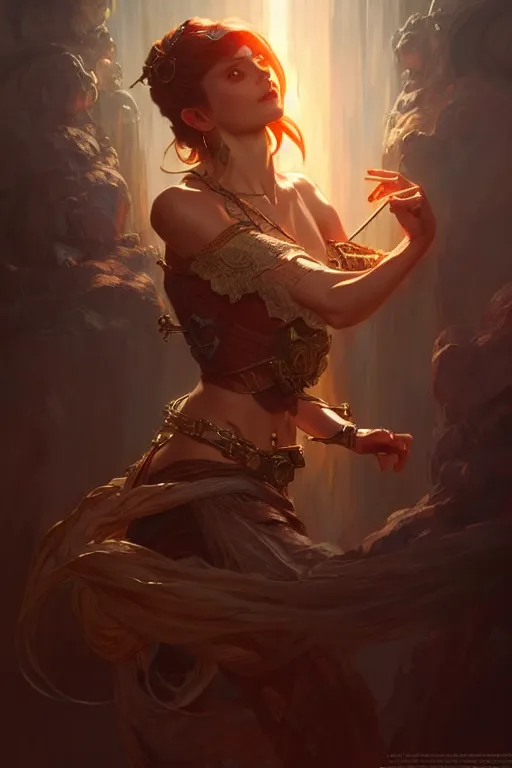 Image similar to D&D, fantasy, intricate, cinematic lighting, highly detailed, digital painting, artstation, concept art, smooth, photorealistic, cinematic wallpaper, art by Artgerm and Greg Rutkowski and Alphonse Mucha