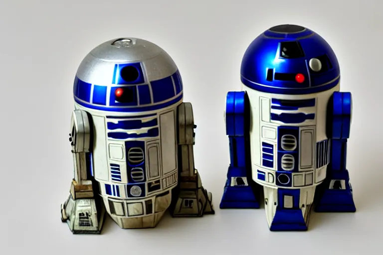 Image similar to r 2 d 2 and luke salt and pepper shakers