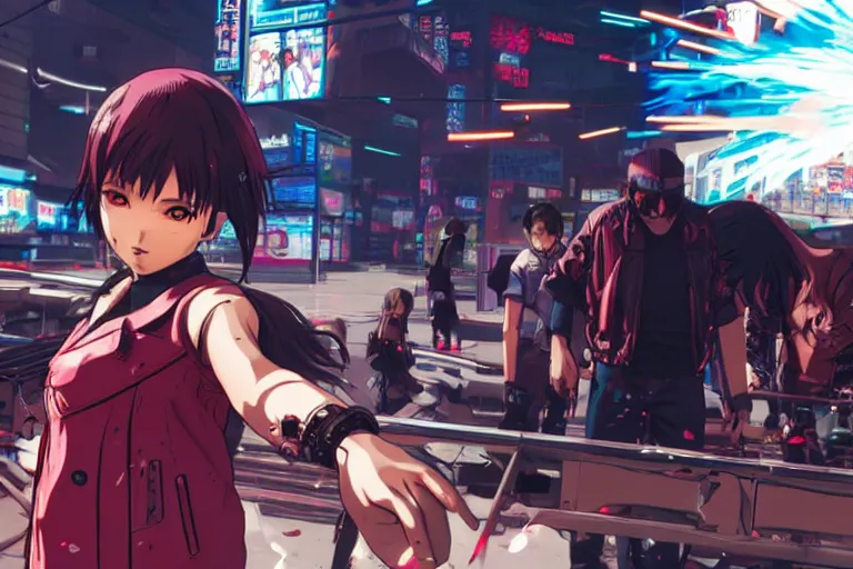 prompthunt: anime cyberpunk 2077 anime series screenshot, perfect faces,  fine details