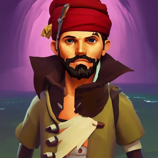 Image similar to painting jack the pirate on sea of thieves game avatar hero smooth face median photoshop filter cutout vector behance hd by jesper ejsing, by rhads, makoto shinkai and lois van baarle, ilya kuvshinov, rossdraws, illustration, art by ilya kuvshinov and gustav klimt