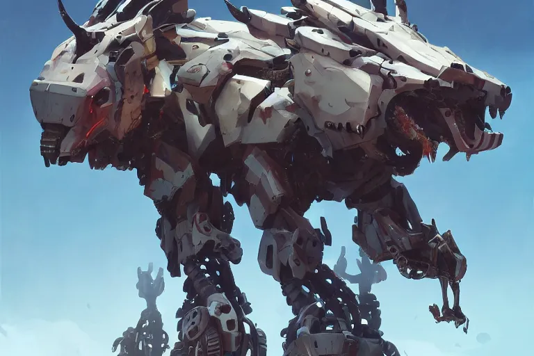 Image similar to sawtooth machine mecha animal beast robot of horizon forbidden west horizon zero dawn bioluminiscence, behance hd by jesper ejsing, by rhads, makoto shinkai and lois van baarle, ilya kuvshinov, rossdraws global illumination