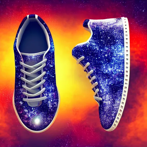 Prompt: sneakers made out of nebulas, highly detailed, sharp, 4 k, 8 k, photorealistic