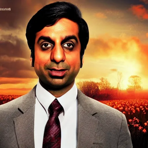 Image similar to Raj Koothrappali as Saul Goodman, promo poster, clouds in the background