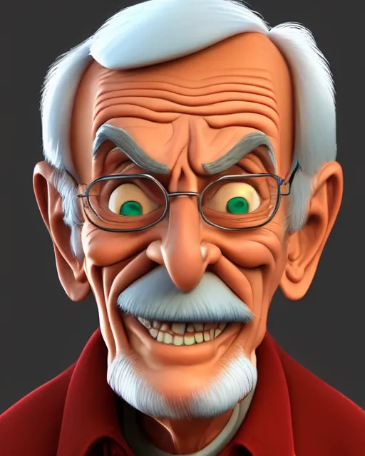 Image similar to friendly old man character portrait, by don bluth, highly detailed, dynamic shadows, 4 k, wallpaper - 1 0 2 4