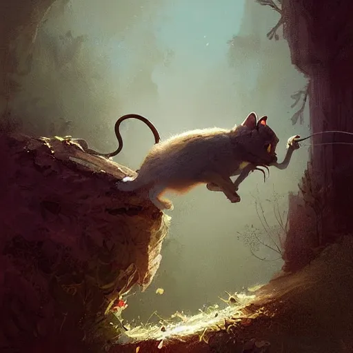 Image similar to a cat and mouse hybrid, digital art fantasy art, highly detailed, art by george stubbs, jakub rozalski, anton fadeev, james gurney, anato finnstark, ismail inceoglu