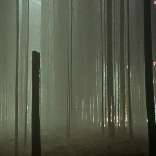 Prompt: a forest. still from blade runner.