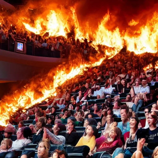 Image similar to crowded theater on fire