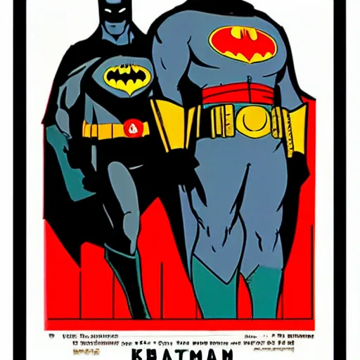 Image similar to batman and robin as a soviet propaganda poster