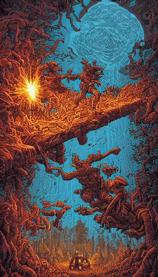 Image similar to the end of the world, by dan mumford,
