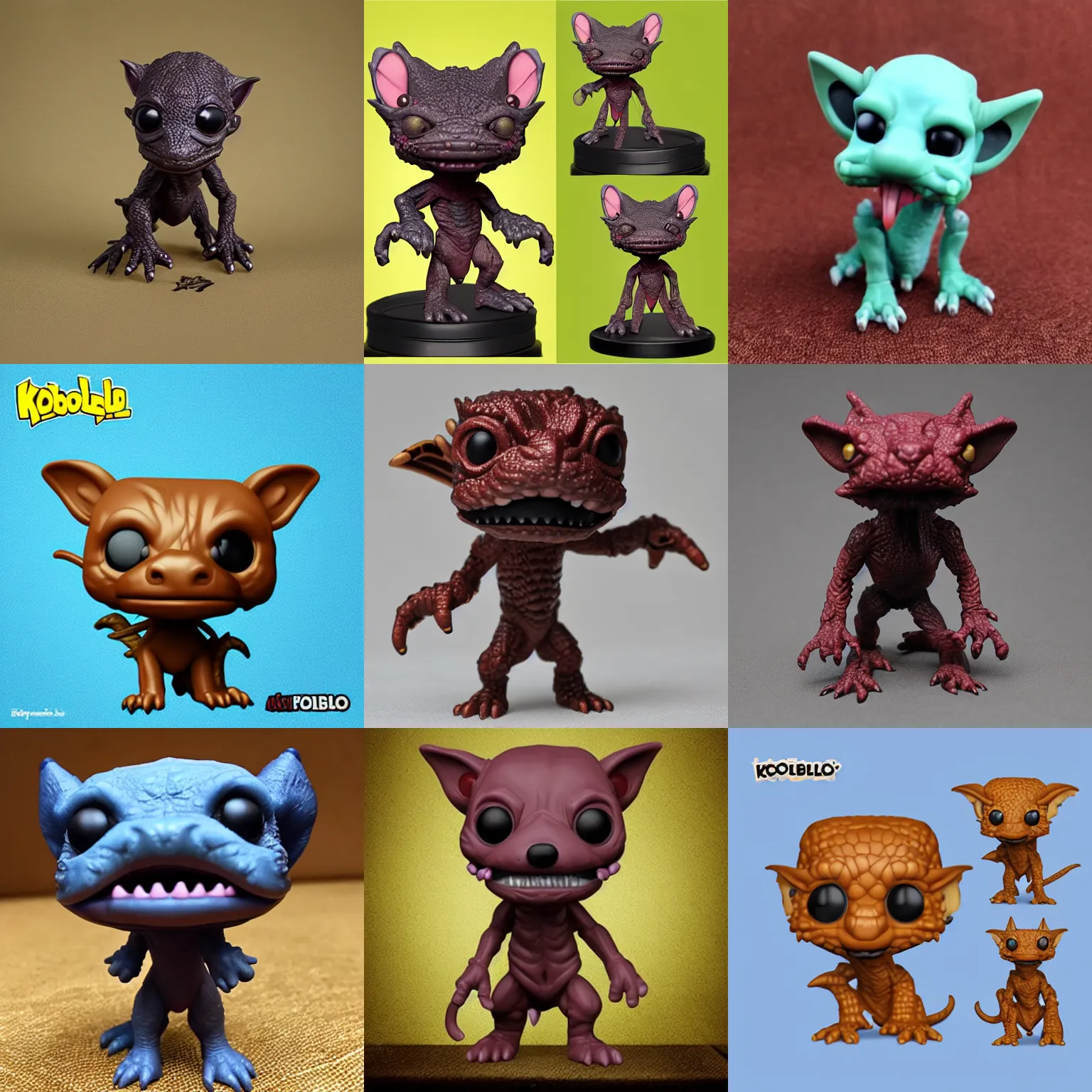 Prompt: cute scaled kobold funko pop, photorealistic, highly detailed