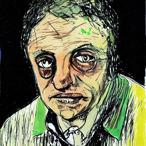 Prompt: portrait of zelensky by ralph steadman