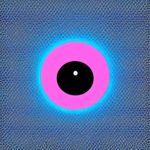Prompt: a pink and blue circle with a smiley face, vector art by shitao, featured on deviantart, digital art, irridescent, adafruit, flat shading