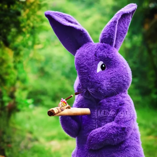 a big violet rabbit smoking a cigar, professional | Stable Diffusion ...