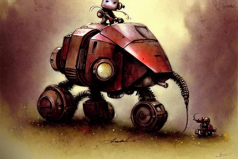 Image similar to adventurer ( ( ( ( ( 1 9 5 0 s retro future robot mouse battlemech house. muted colors. ) ) ) ) ) by jean baptiste monge!!!!!!!!!!!!!!!!!!!!!!!!! chrome red