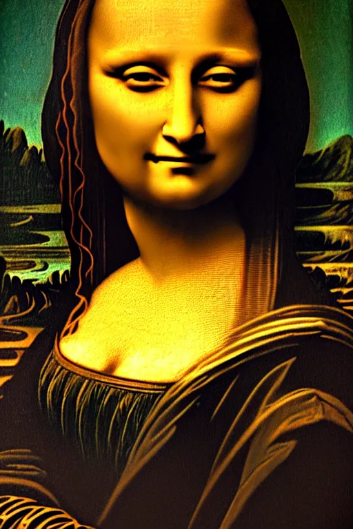 Image similar to beautiful portrait of a woman, negative no not mona lisa pose, beautiful woman, symmetry, perspective, portrait, by banksy 8 k