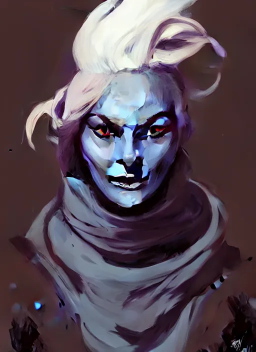 Image similar to ( ( ( ( ( portrait of male drow from dungeons and dragons surrounded by crows. ) ) ) ) ) by atey ghailan, by greg rutkowski, by greg tocchini, by james gilleard, by joe fenton, by kaethe butcher, dynamic lighting, gradient light blue, brown, blonde cream and white color scheme, grunge aesthetic