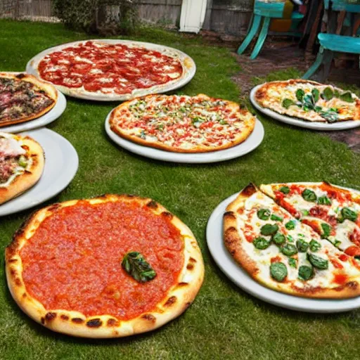 Image similar to a garden of pizza