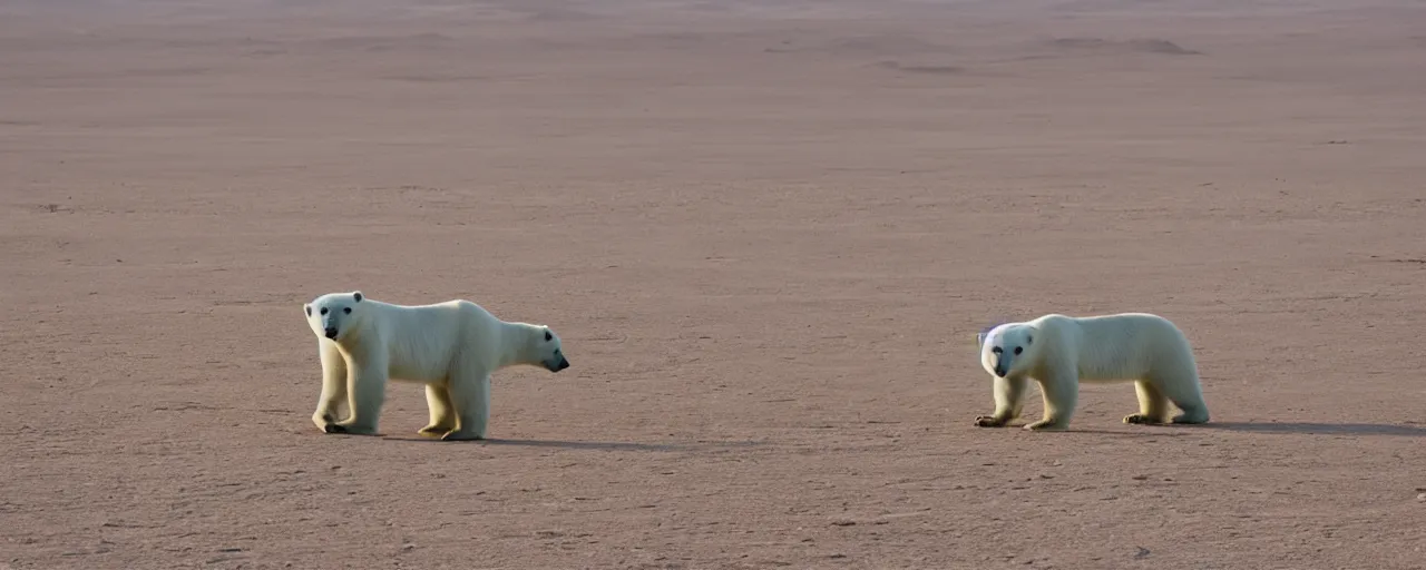 Prompt: Polar Bear in Sahara desert