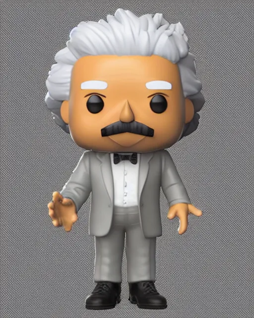 Image similar to full body 3 d render of albert einstein as a funko pop!, four, studio lighting, white background, single body, t pose, no shadow, blender, trending on artstation, 8 k, highly detailed