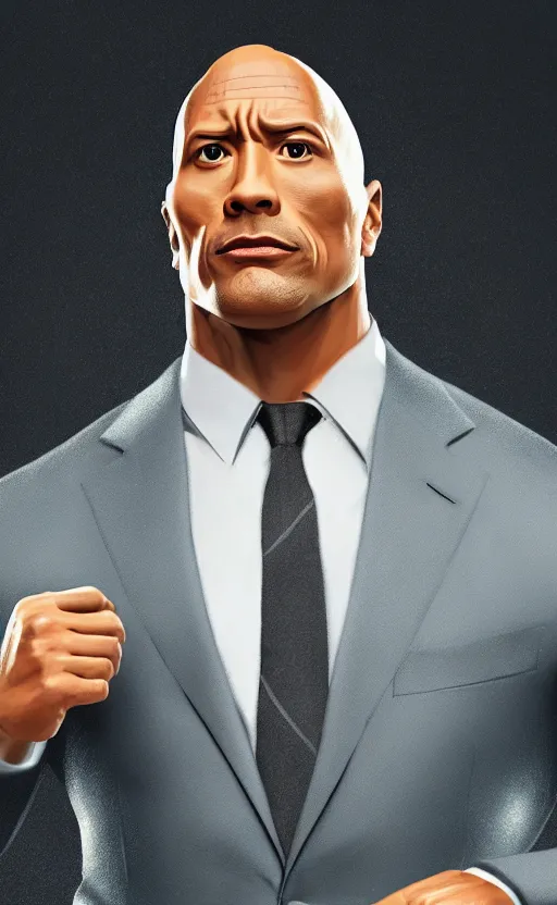 Image similar to dwayne johnson wearing a suit as the president of the united states, dynamic lighting, photorealistic fantasy concept art, trending on art station, stunning visuals, creative, cinematic, ultra detailed