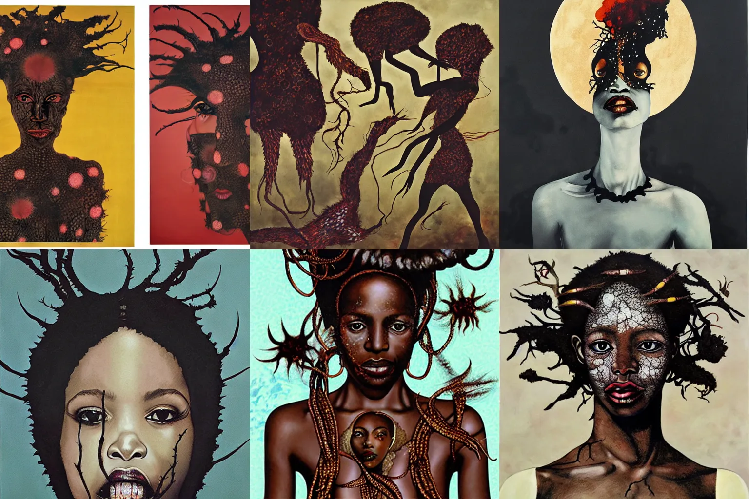 Prompt: artwork by Wangechi Mutu,