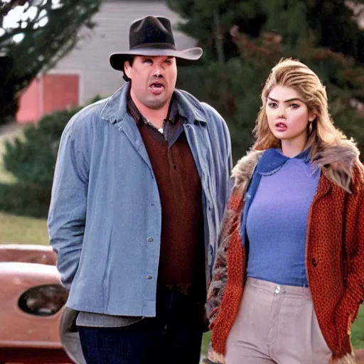 Prompt: Still of Kate Upton as Buck Russell in the film Uncle Buck
