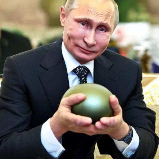 Image similar to vladimir putin holding a bomb