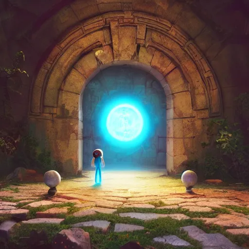 Image similar to portal to multiverse illustration, digital art, inspired by little big planet, by greg rutkowski, sharp, masterpiece, highly detailed, photorealistic, octane render, 8 k, unreal engine 5, trending on artstation, vivid colors