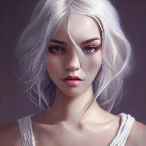 Image similar to teen girl, silver hair, gorgeous, amazing, elegant, intricate, highly detailed, digital painting, artstation, concept art, sharp focus, illustration, art by Ross tran