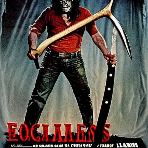 Prompt: “ a classic 1 9 8 0 s horror movie poster of an executioner holding a big axe ”